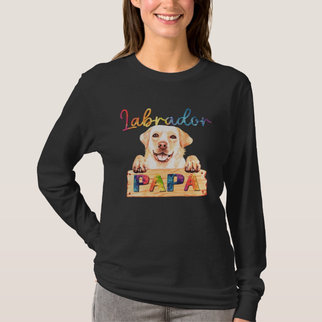 Camiseta Colorful Labrador Papa  Dog Dad (Frente)