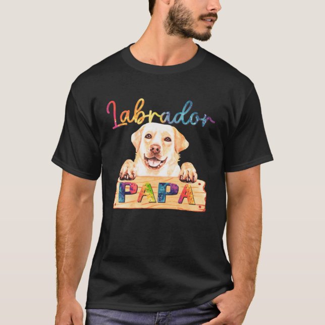 Camiseta Colorful Labrador Papa  Dog Dad (Frente)