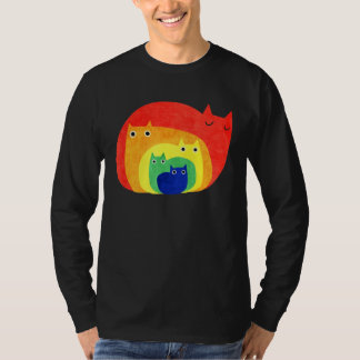 Camiseta Colorful LGBT Cat Gay Pride Rainbow Flag Kitten Qu