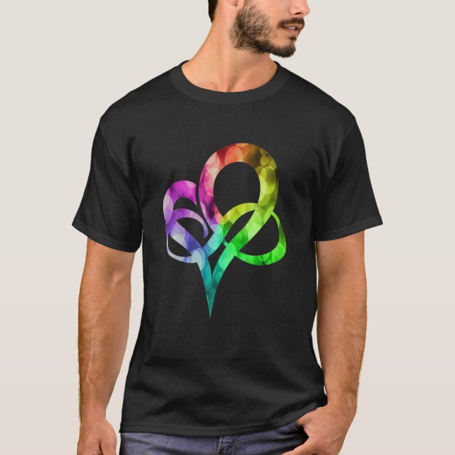 Camiseta Colorful Lights Infinity Heart Poly Pride Polyamor (Frente)