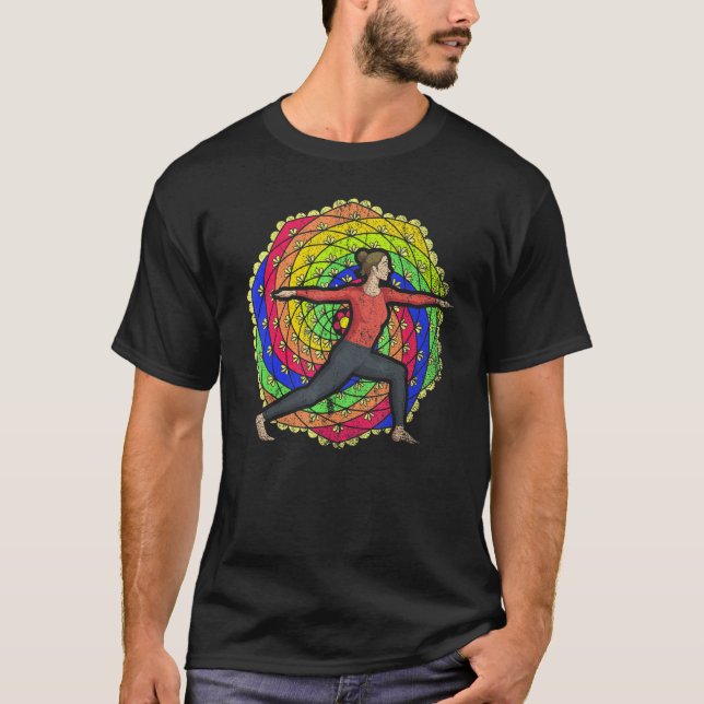 Camiseta Colorful Mandala Zen Buddhist Yogi Spiritual Medit (Frente)