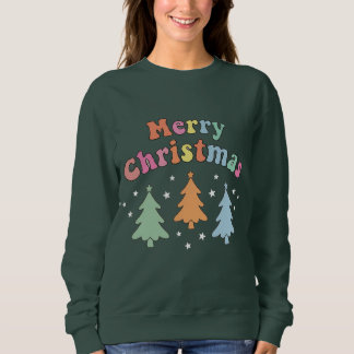 Camiseta colorful Merry Christmas Tree Sweatshirt