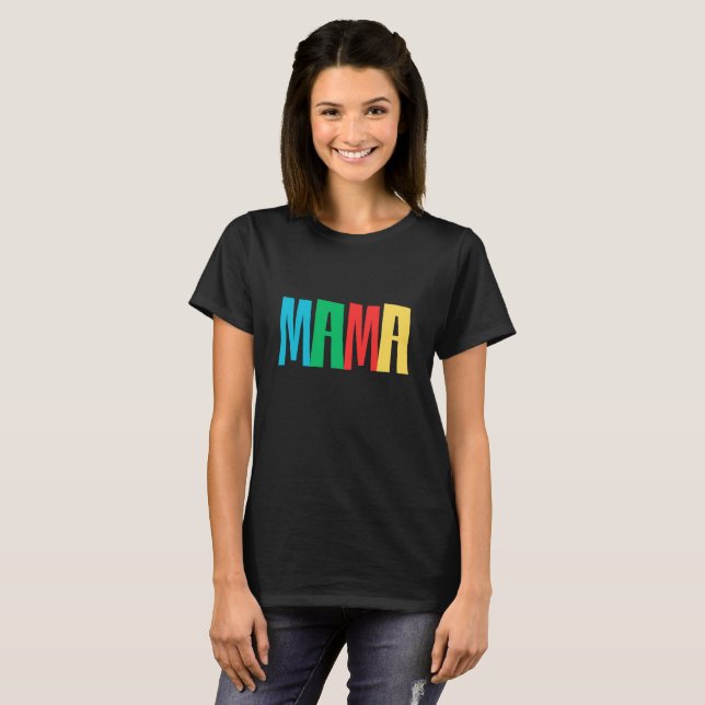Camiseta Colorful Minimal Mama Typography (Frente Completa)