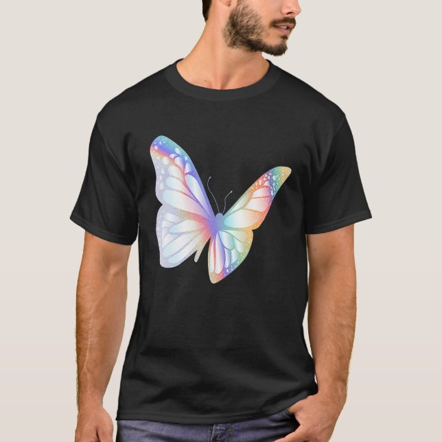 Camiseta Colorful Monarch Butterfly Retro Techno Raves Danc (Frente)