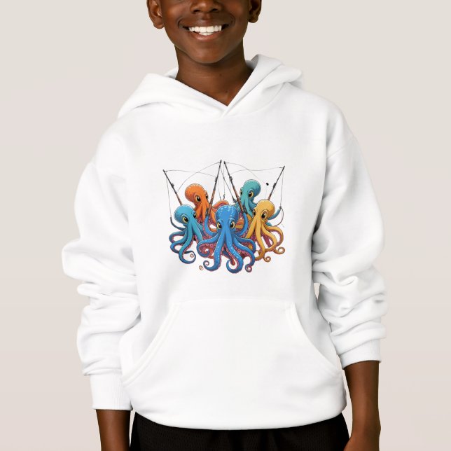 Camiseta Colorful Octopus Crew – Kids’ Hoodie (Frente)
