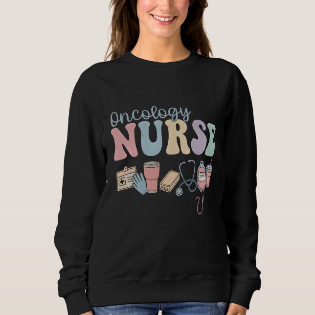 Camiseta Colorful Oncology Nurse Retro Aesthetic (Frente)