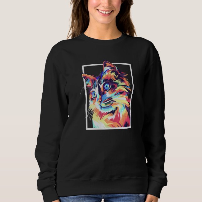 Camiseta Colorful Pop Maine Coon Cat (Frente)