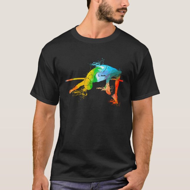 Camiseta Colorful Pop Portrait High Jump Athletics (Frente)