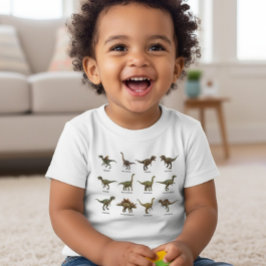 Camiseta Colorful Prehistoric Pals Dinosaur Name Chart