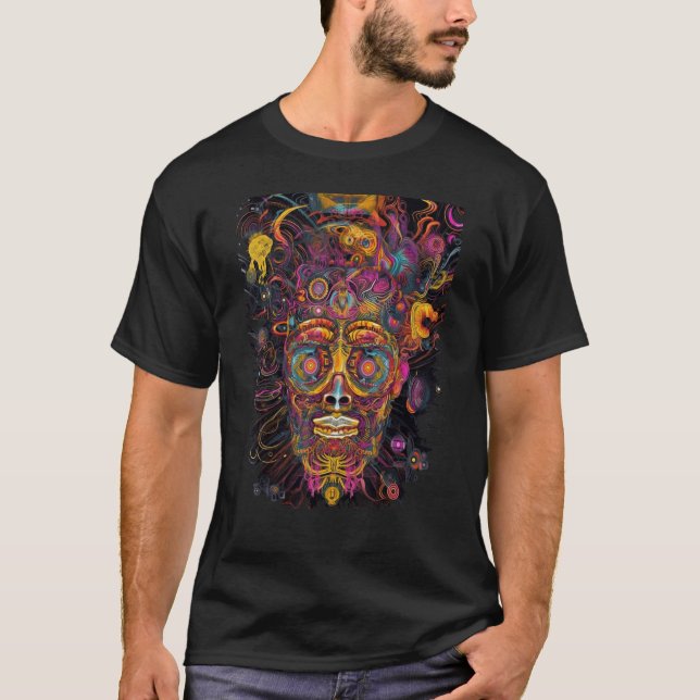 Camiseta Colorful Psychedelic Voodoo Experience Trippy Hipp (Frente)