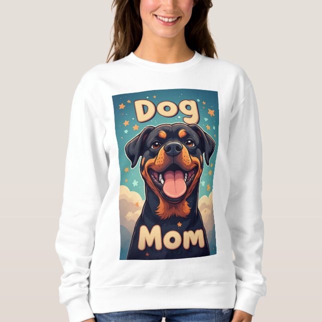 Camiseta Colorful Rottweiler  Dog Mom (Frente)