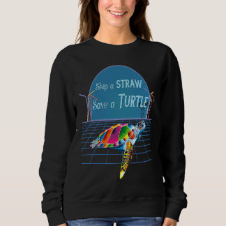 Camiseta Colorful Sea Turtle Skip A Straw Save A Turtle Sav