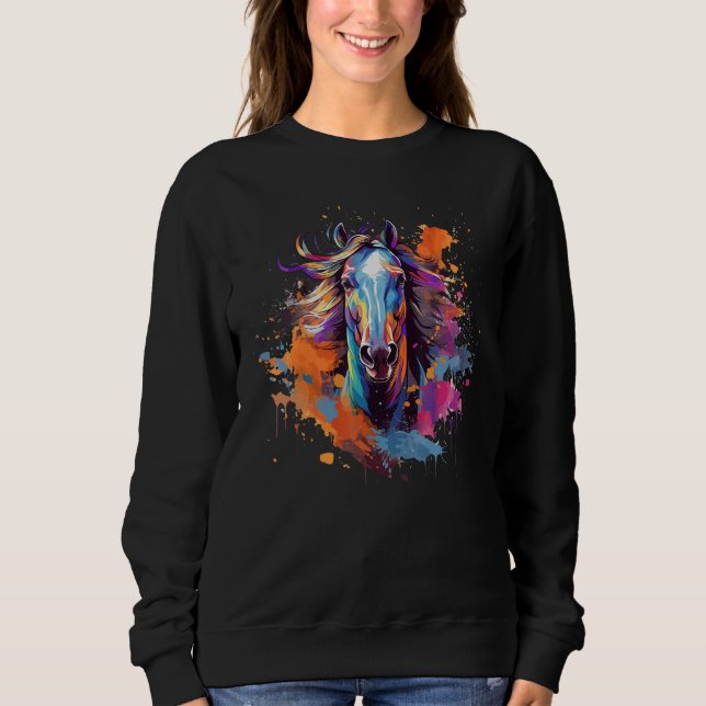 Camiseta Colorful Splash Arabian Horse (Frente)