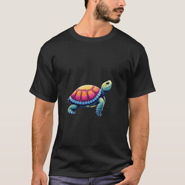 Camiseta Colorful Splash Eastern Box Turtle (1) (Frente)