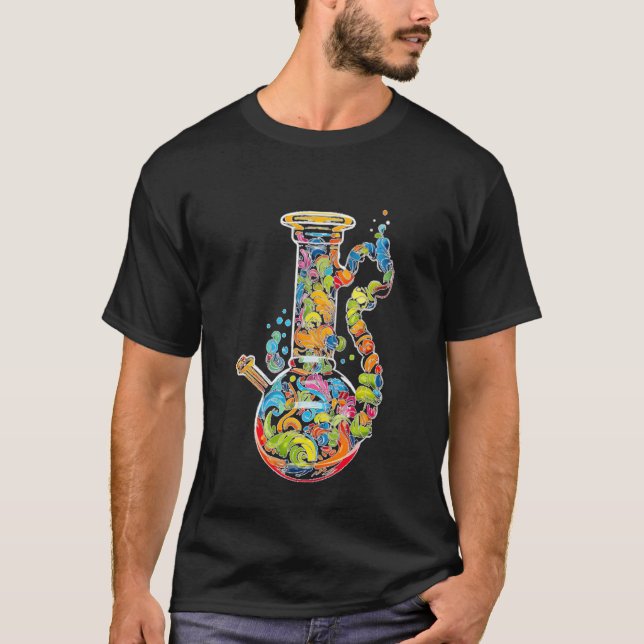 Camiseta Colorful Swirl Smoke Abstract Trippy Art (Frente)