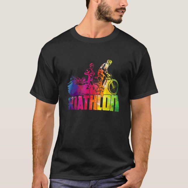 Camiseta Colorful Triathlon  Triathlete Triathlon (Frente)