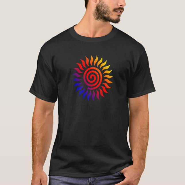 Camiseta COLORFUL TRIBAL SUN SPIRAL SYMBOL Premium (Frente)
