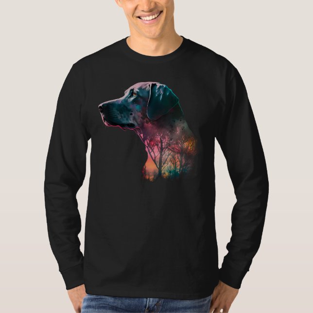 Camiseta Colorful Wilderness Nature Weimaraner Reflection (Frente)