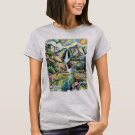Camiseta Colorful Yosemite Spring Waterfall Hiking Trail