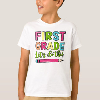 Camiseta Colorida 1º ano Vamos fazer isso de volta à escola
