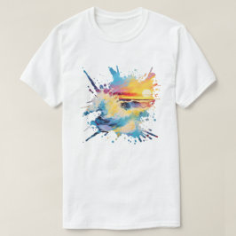Camiseta Colorida Abstrato Sunset