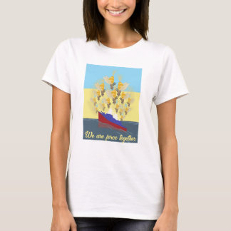 Camiseta colorida "amarelo azul" da Ucrânia