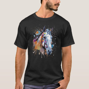 Camiseta Colorida Arte Espalhada de Cavalo Appaloosa Britân