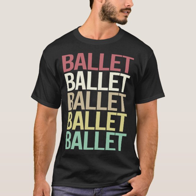 Camiseta Colorida Balé de Texto Ballerina (Frente)