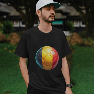 Camiseta Colorida bandeira belga Soccer Ball