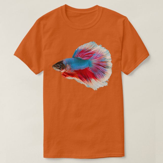 Camiseta Colorida Betta Siamese lutando presente de peixe (Frente do Design)