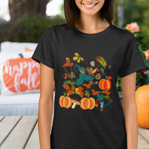 Camiseta Colorida Boho Cottagecore Queda Pumpkin outono
