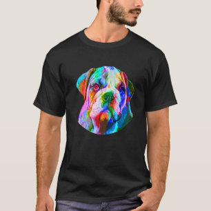 Camiseta Colorida Bulldog Art Legal Inglês Bulldog Amor