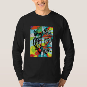 Camiseta Colorida Cabeça De Tigre 2022 Ano Do Tigre Zodiac