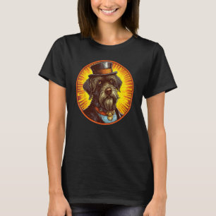 Camiseta Colorida Cabeleira Apontando Griffon Pai de Cachor