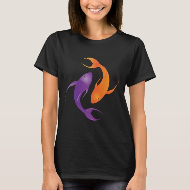 Camiseta Colorida Casal de Peixes Koi (Frente)