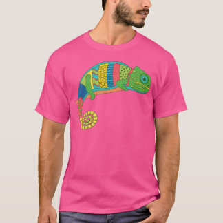 Camiseta Colorida Chameleon Lizard