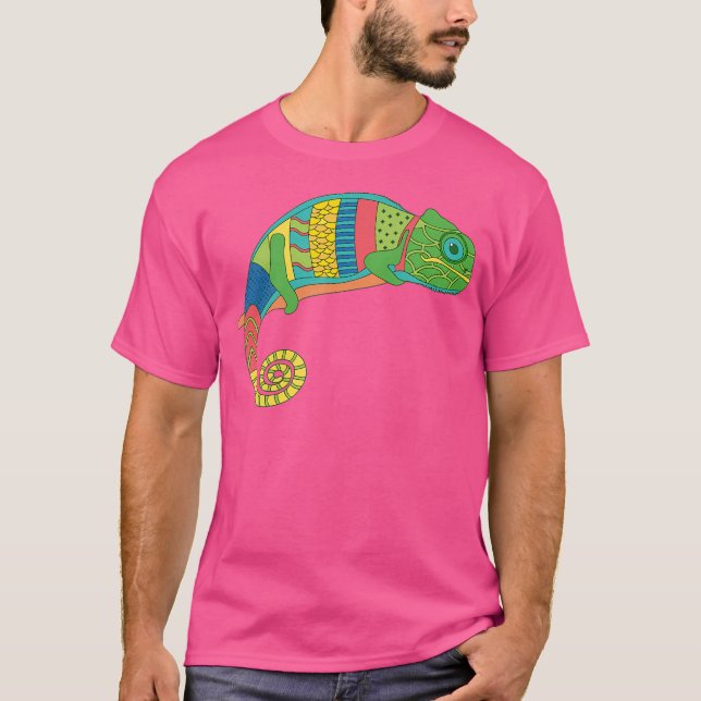 Camiseta Colorida Chameleon Lizard (Frente)