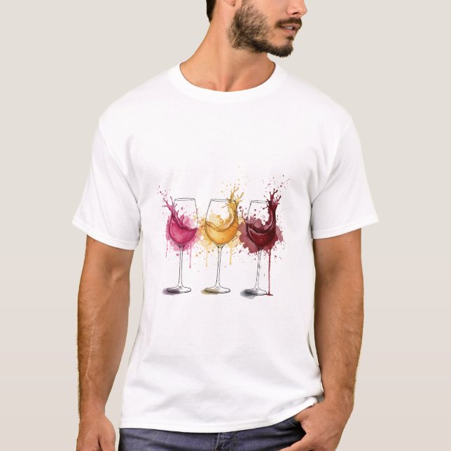Camiseta Colorida com Salpicos de Vinho (Frente)