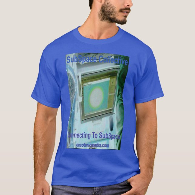 Camiseta colorida "Conectando ao SubEspaço" mascul (Frente)
