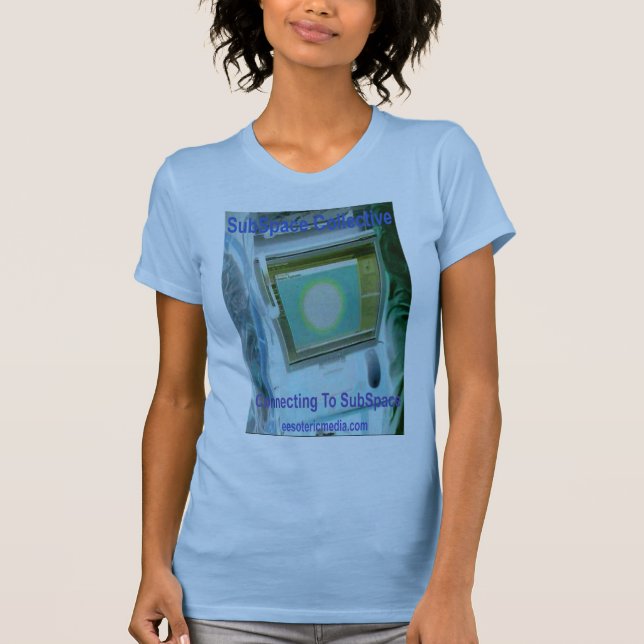 Camiseta colorida "Conectando ao SubEspaço" para m (Frente)