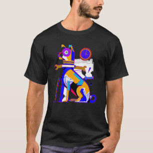 Camiseta Colorida construtivismo cão trabalho de arte