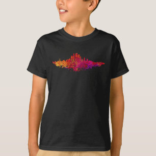 Camiseta Colorida da Skyline de Los Angeles