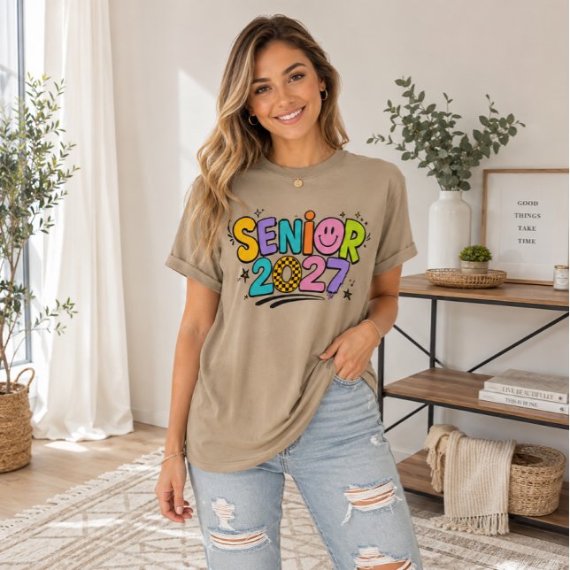 Camiseta Colorida da Turma de Formandos 2027 (Criador carregado)