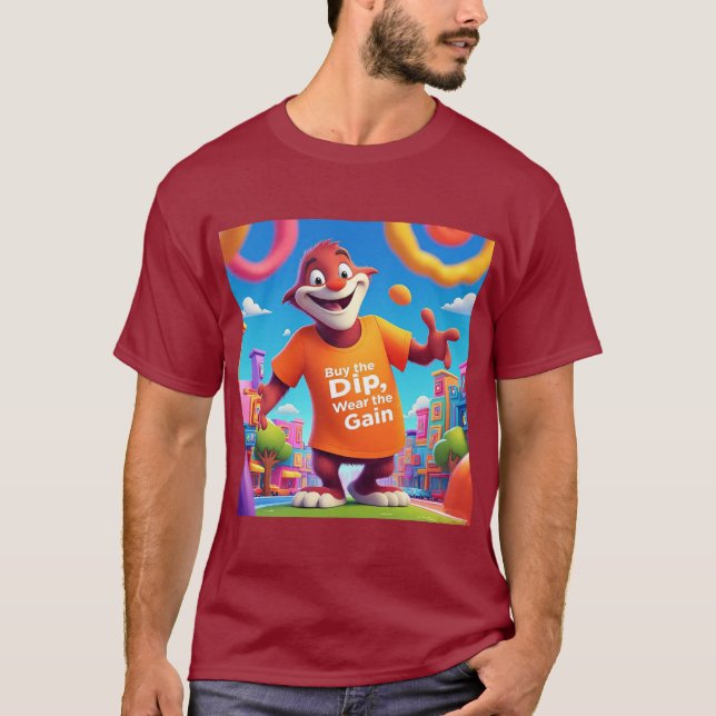 Camiseta Colorida de Algodão Cripto para Investido (Frente)