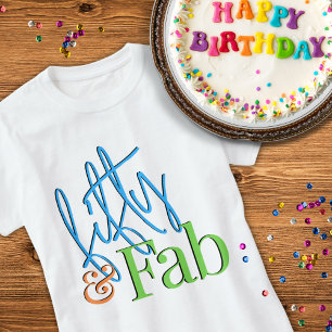 Camiseta Colorida de Aniversário - Cinquenta e Inc