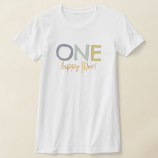 Camiseta Colorida de Aniversário da Mamãe Feliz