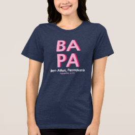 Camiseta colorida de Bryn Athyn, Pensilvânia. BA, 
