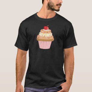 Camiseta Colorida de Cherry Topping de Cupcake