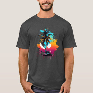 Camiseta colorida de coco estilo anos 90