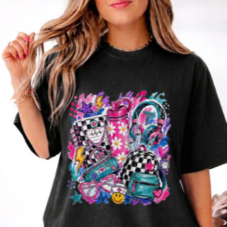 Camiseta Colorida de Enfermeira com Estilo Retro e